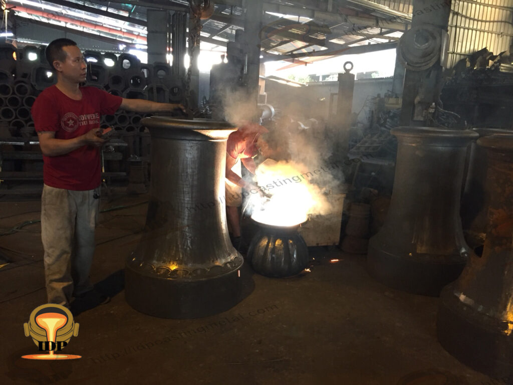 Cast iron lamppost for lighting and urban